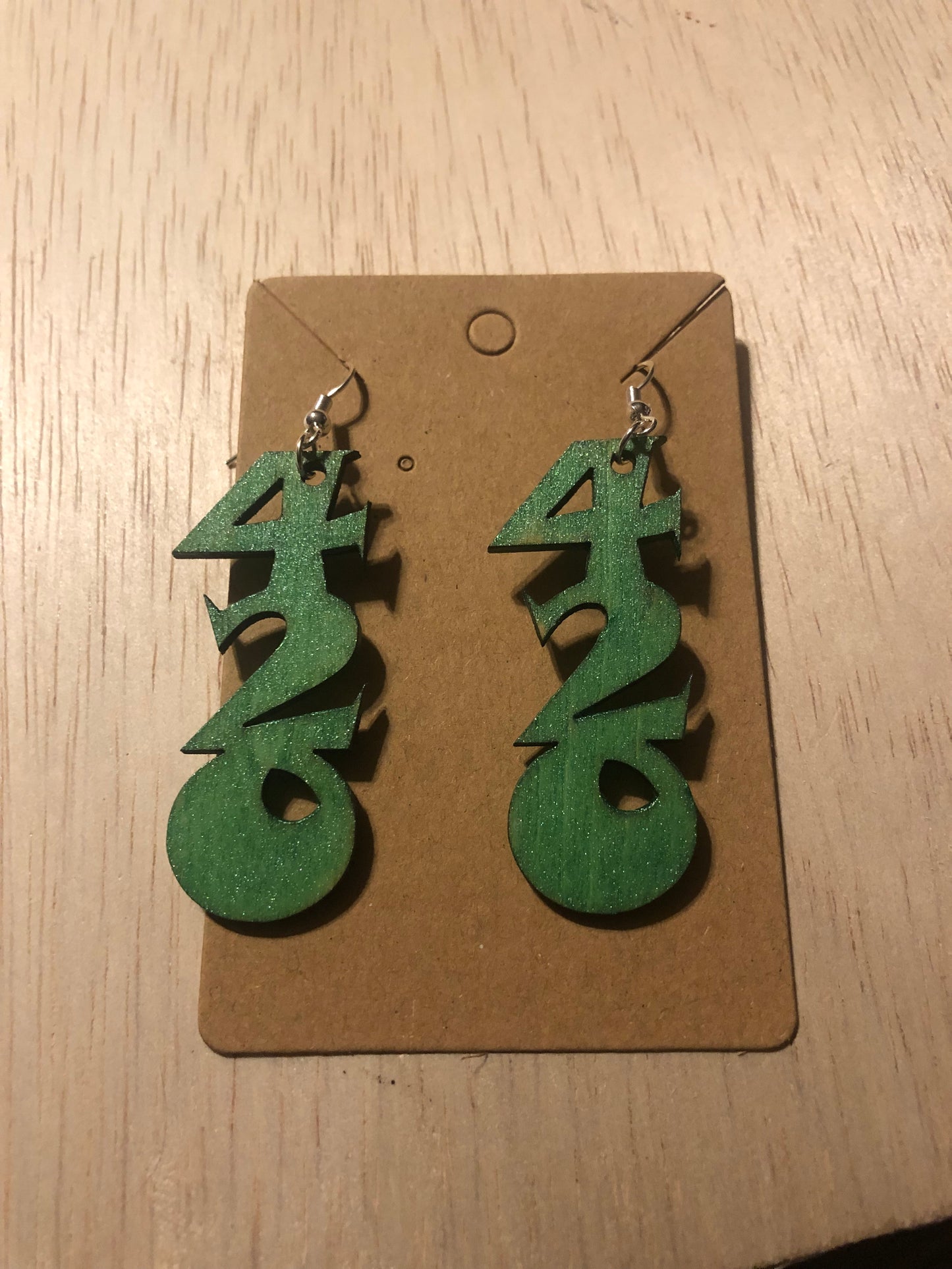 Glitter Green 420 Earrings