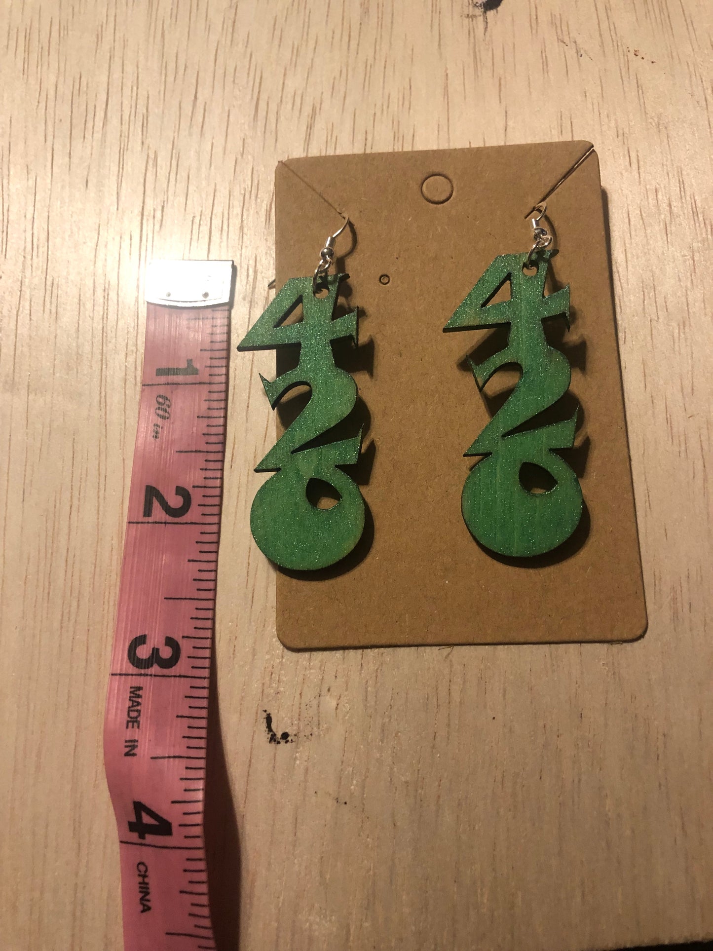 Glitter Green 420 Earrings