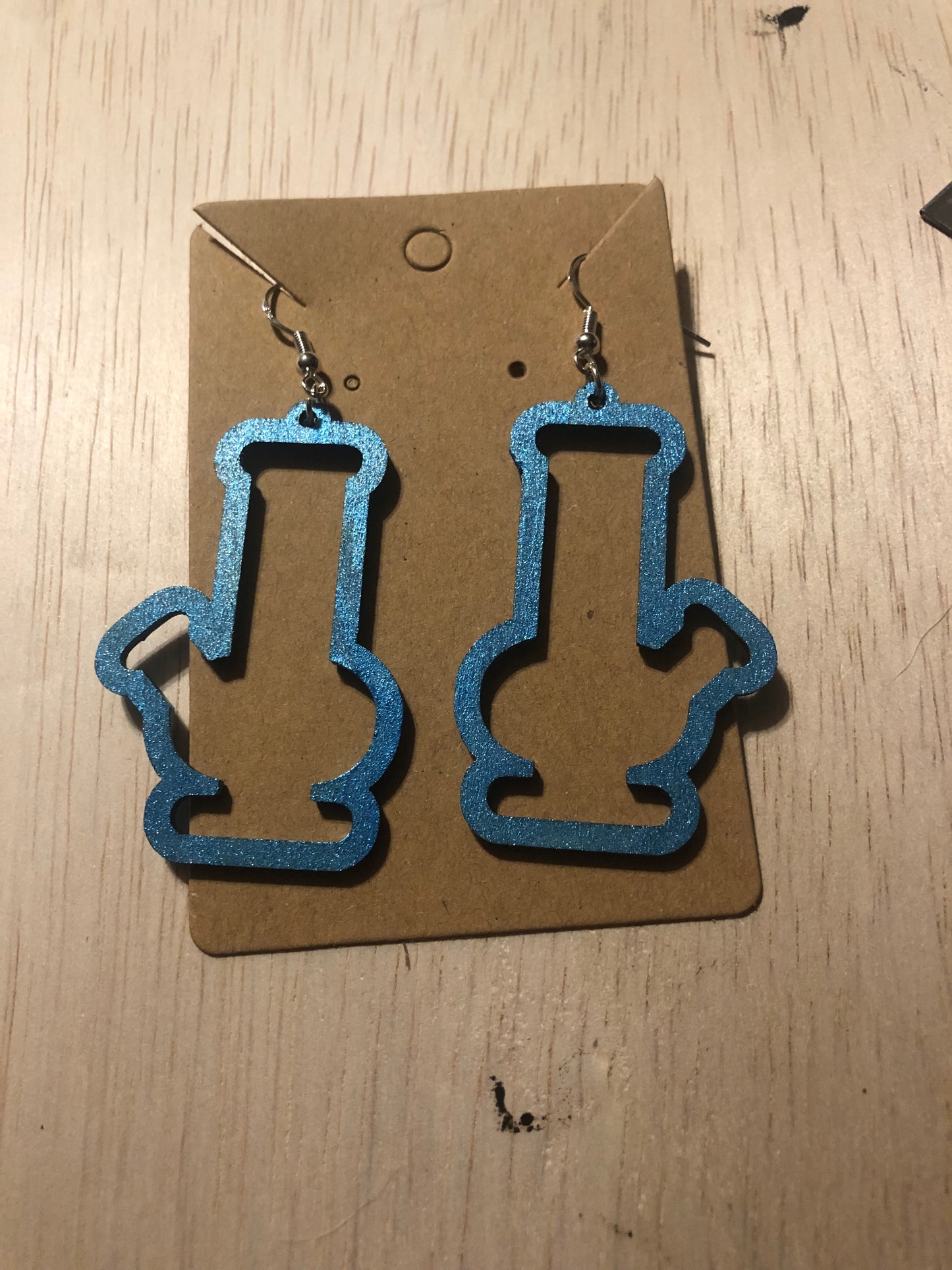 Peacock Blue Bong Earrings