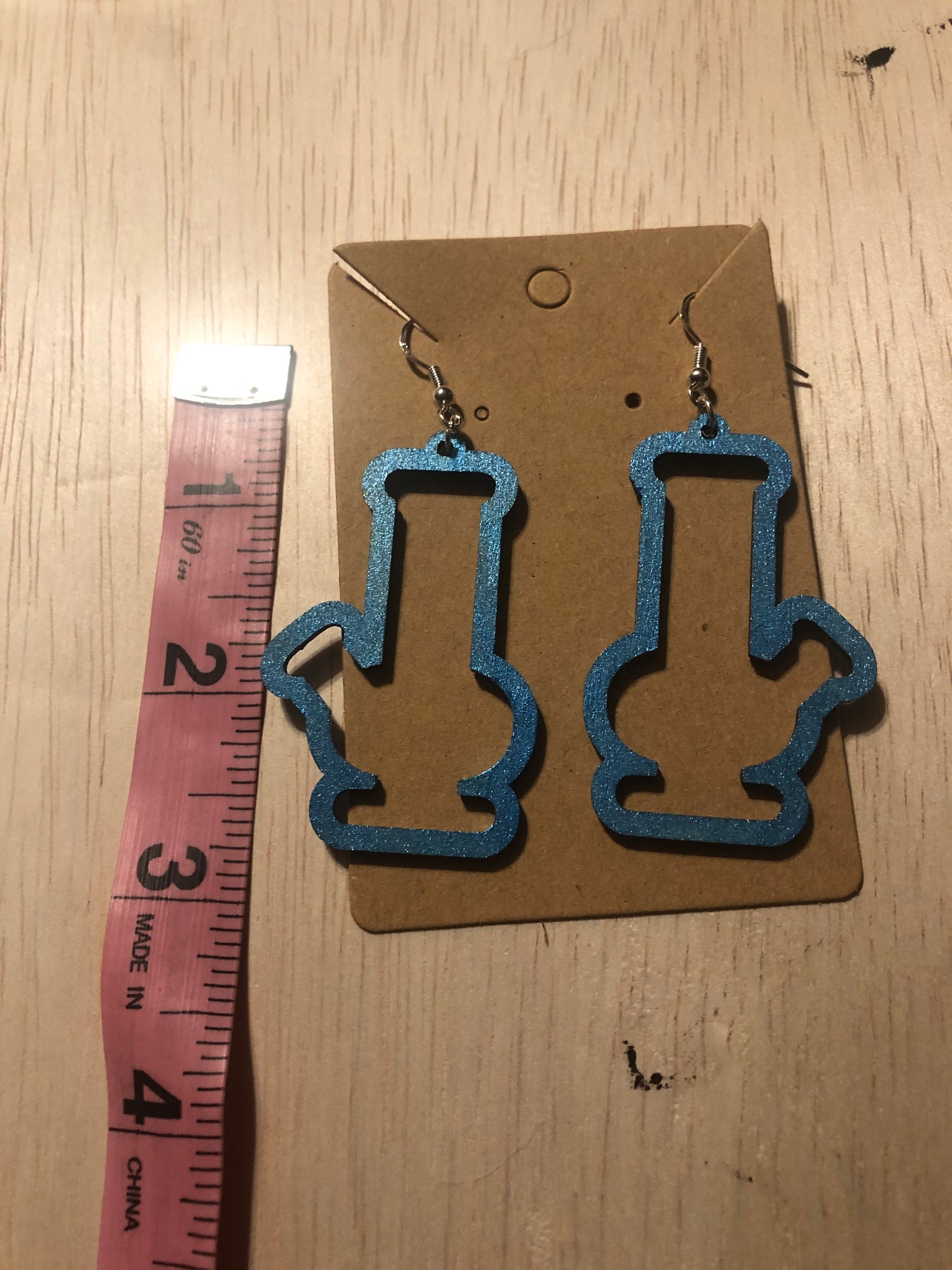 Peacock Blue Bong Earrings