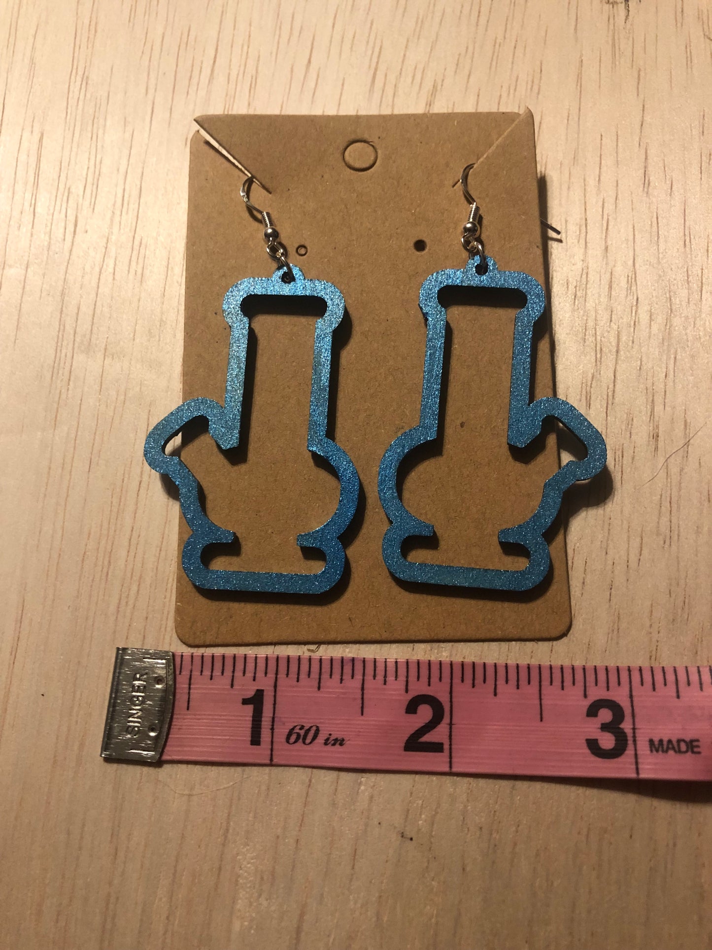 Peacock Blue Bong Earrings